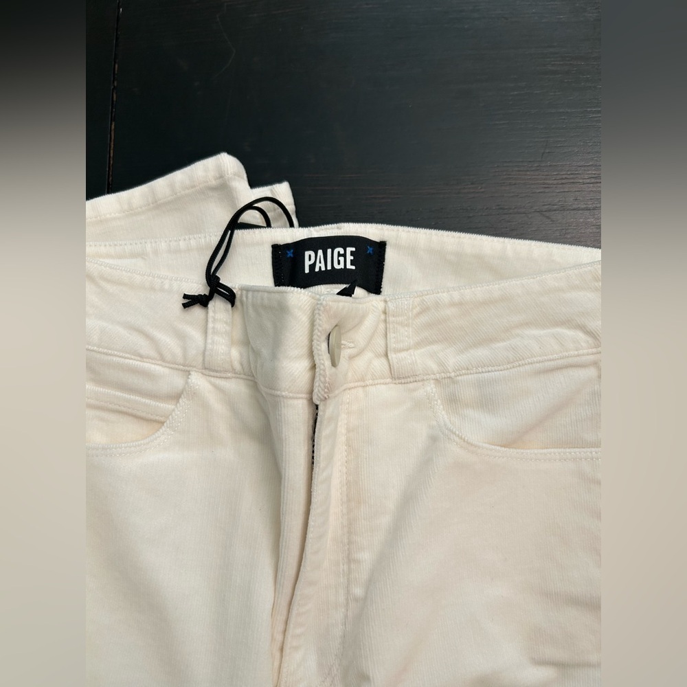 New Paige Cindy High Rise Ankle Straight Corduroy Jeans in Ecru - Picture 10 of 11